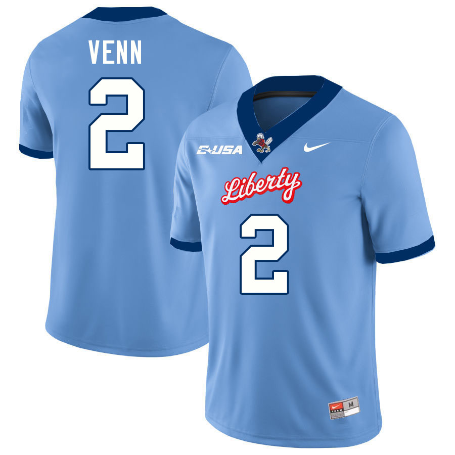 Liberty Flames #2 Victor Venn College Football Jerseys Stitched-Light Blue